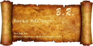 Berka Róbert névjegykártya